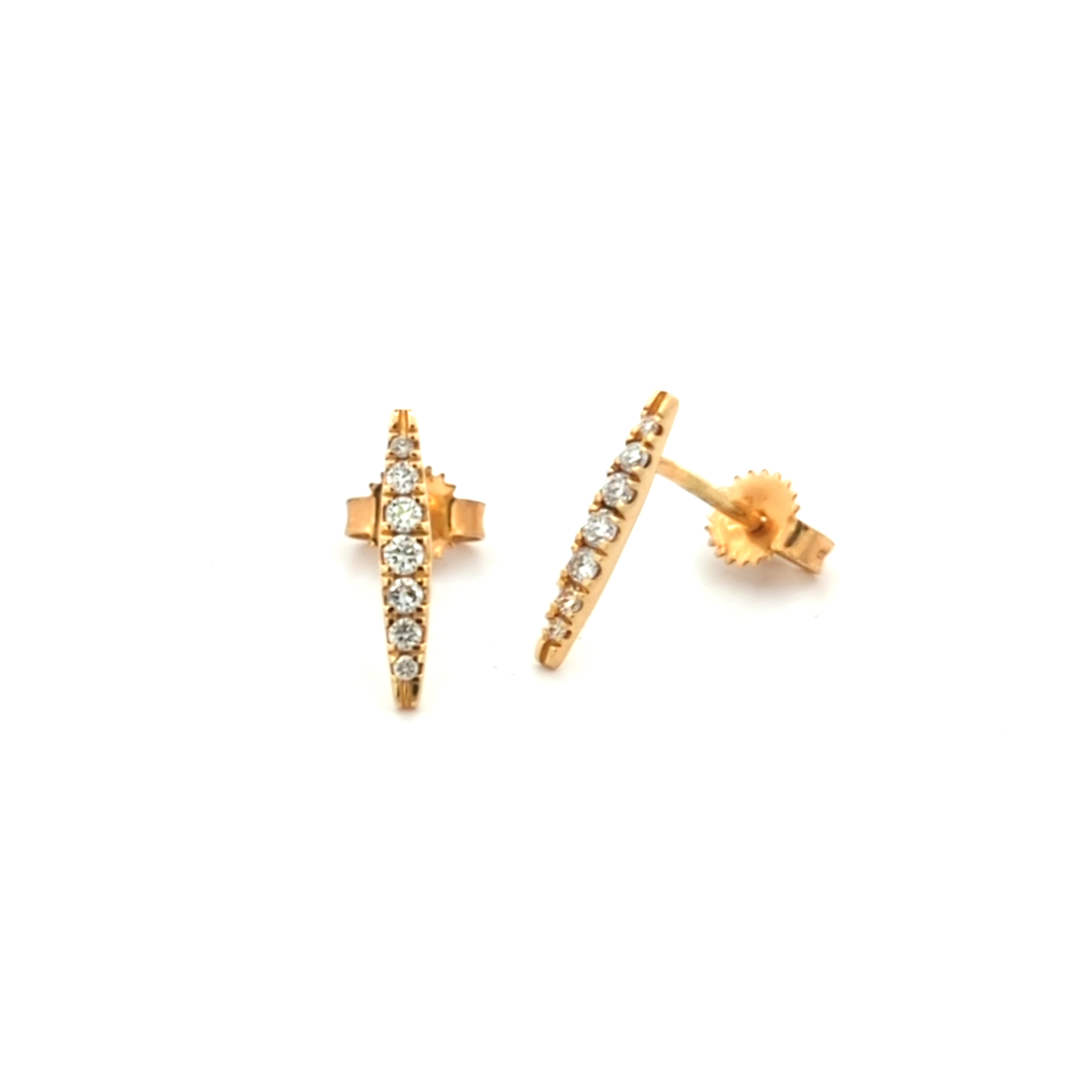 14K Yellow Gold Diamond Earrings