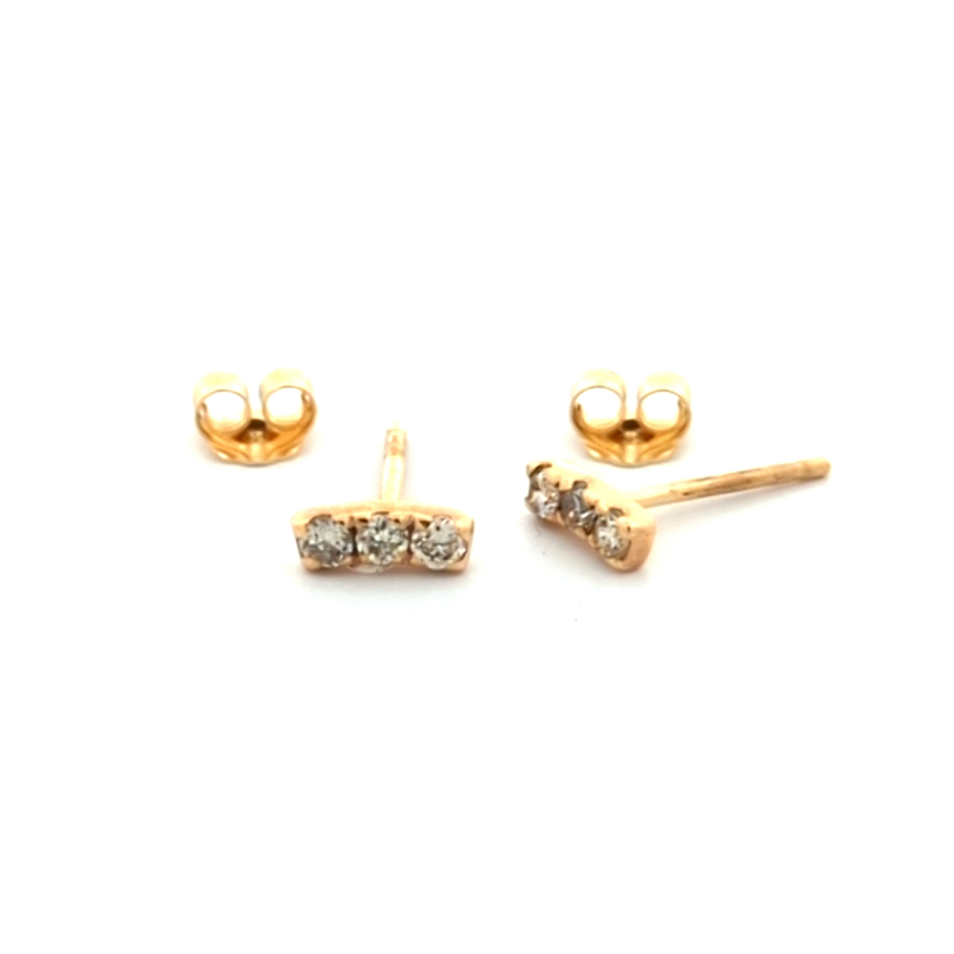 14K Yellow Gold Diamond Earrings