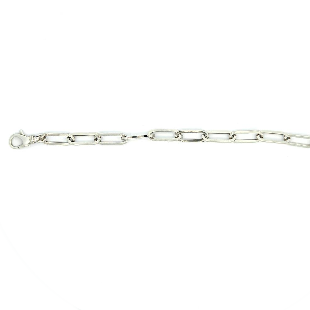 14K White Gold Paperclip Chain