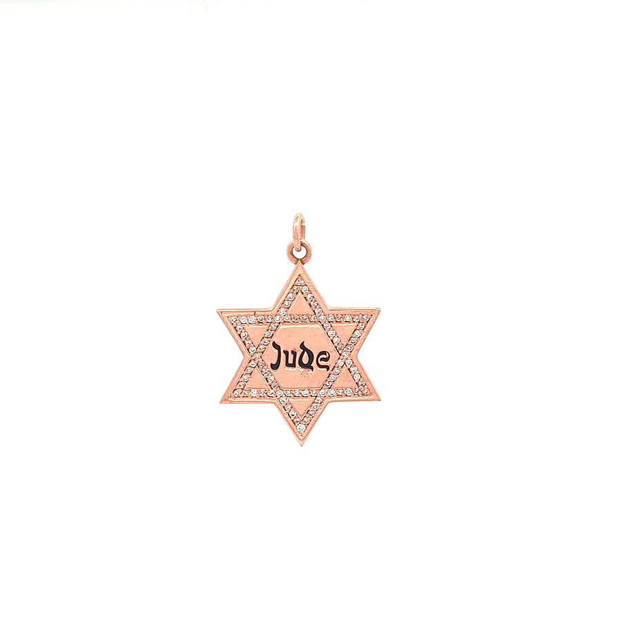 14K Rose Gold Star of David Pendant