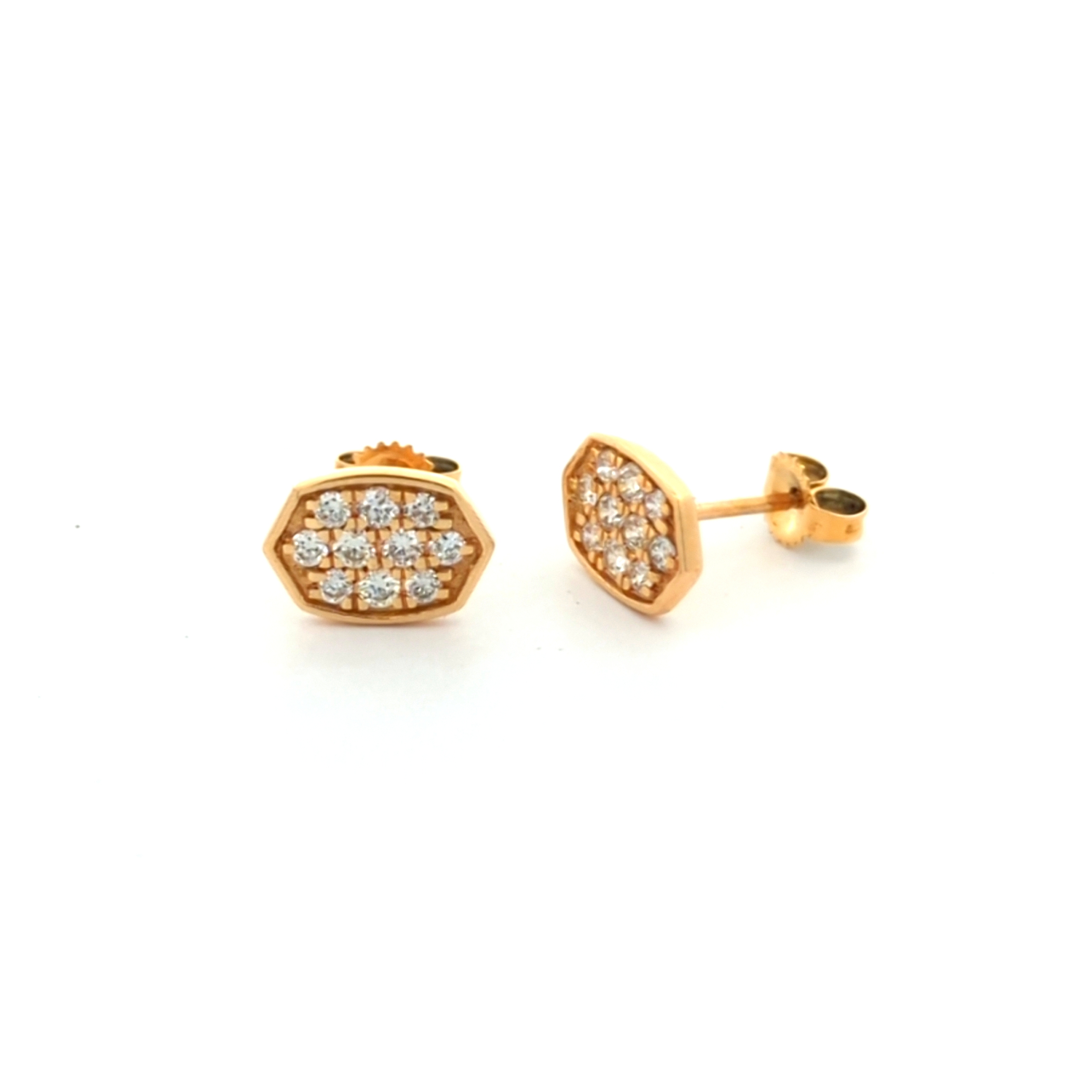 14K Yellow Gold Diamond Earrings