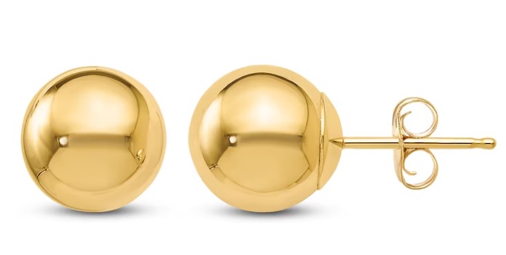 14K Yellow Gold Ball Earrings