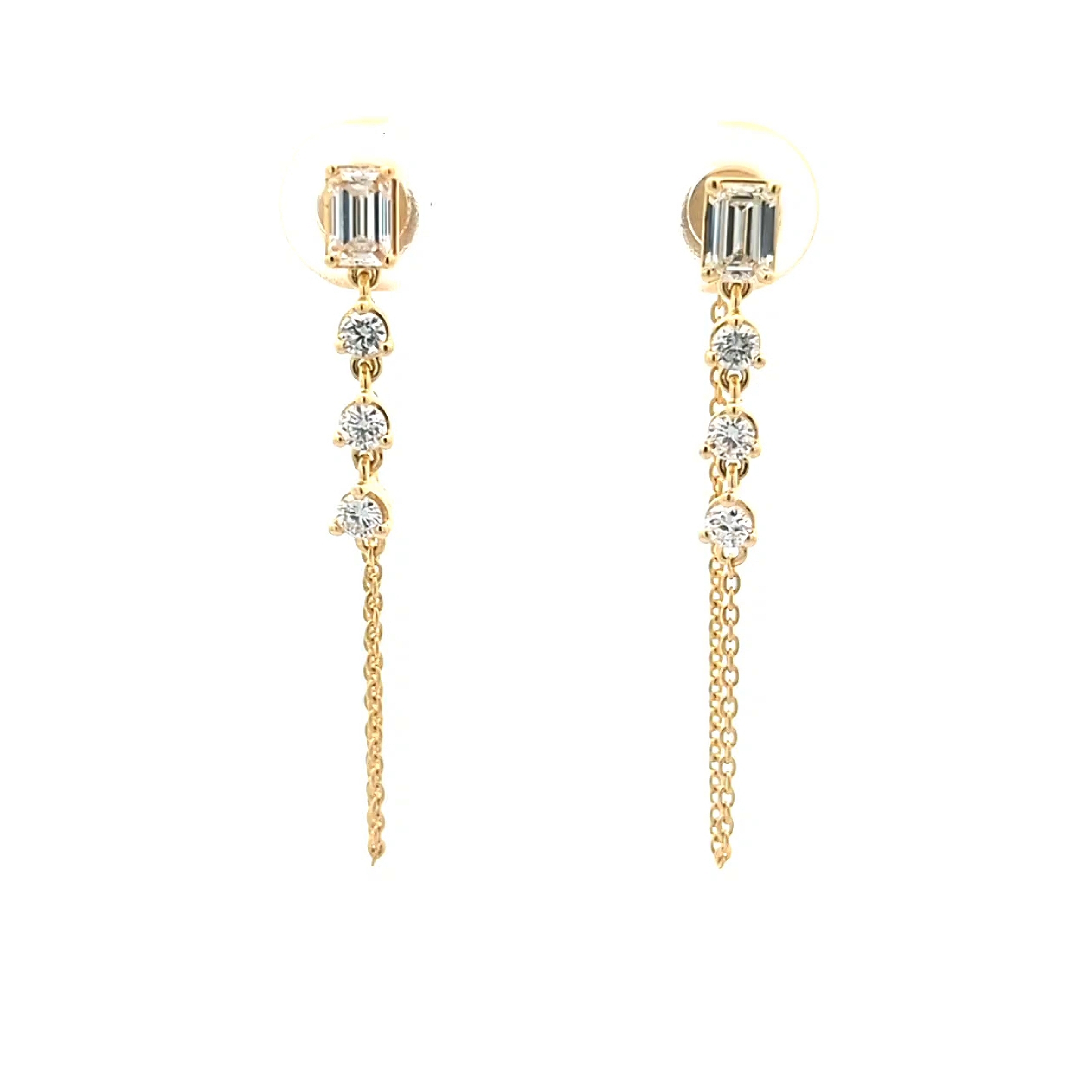 14K Yellow Gold Diamond Earrings