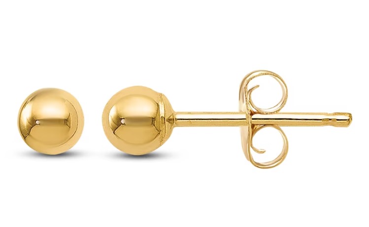 14K Yellow Gold Ball Earrings