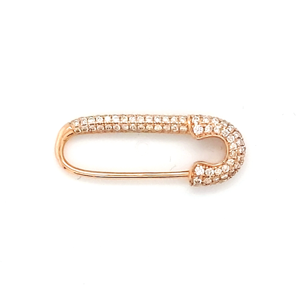 14K Rose Gold Safety Pin Pendant
